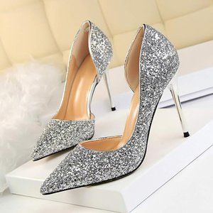 Fashion closed toe classic pumps SILVER